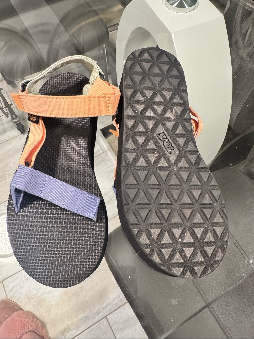 Teva Women's Peach, Lavender & Cream Strappy Platform Sandals - Picture 4 of 4